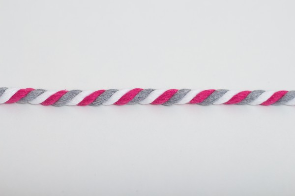 Hoodie Kordel 12mm Multi - Fuchsia-Weiß