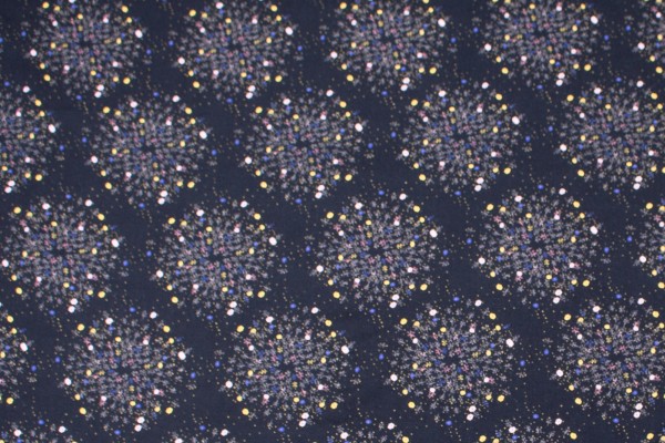 Bio-Popeline Flower Fireworks black - C.Pauli Nature