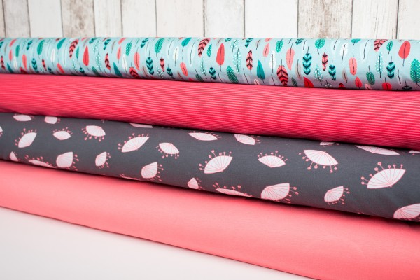 Jersey Avalana Serie türkis/koralle - Skandinavischer Stoff