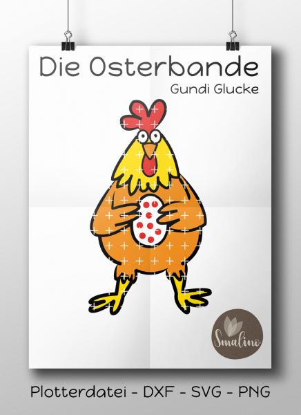 Plotterdatei Osterbande Gundi Glucke
