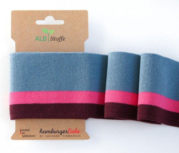 Cuff Me College blau/pink/bordeaux - Albstoffe Bündchen